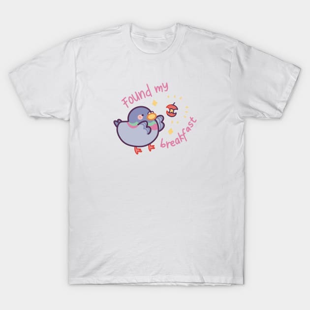 Pigeon - Found My Breakfast T-Shirt by Meil Can